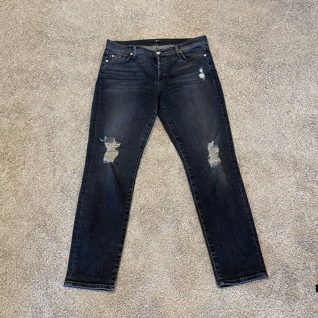 7 For All Mankind Distressed Mid Rise Jean